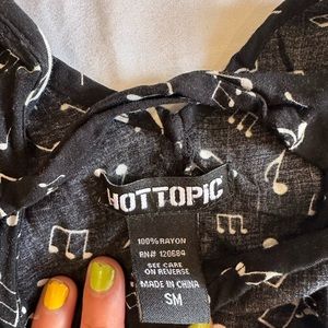 Black dress with white MUSIC NOTES